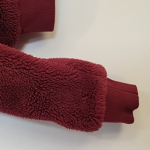 Iris Crop Sherpa Teddy bear bomber Baseball jacket - Small - Picture 8 of 13